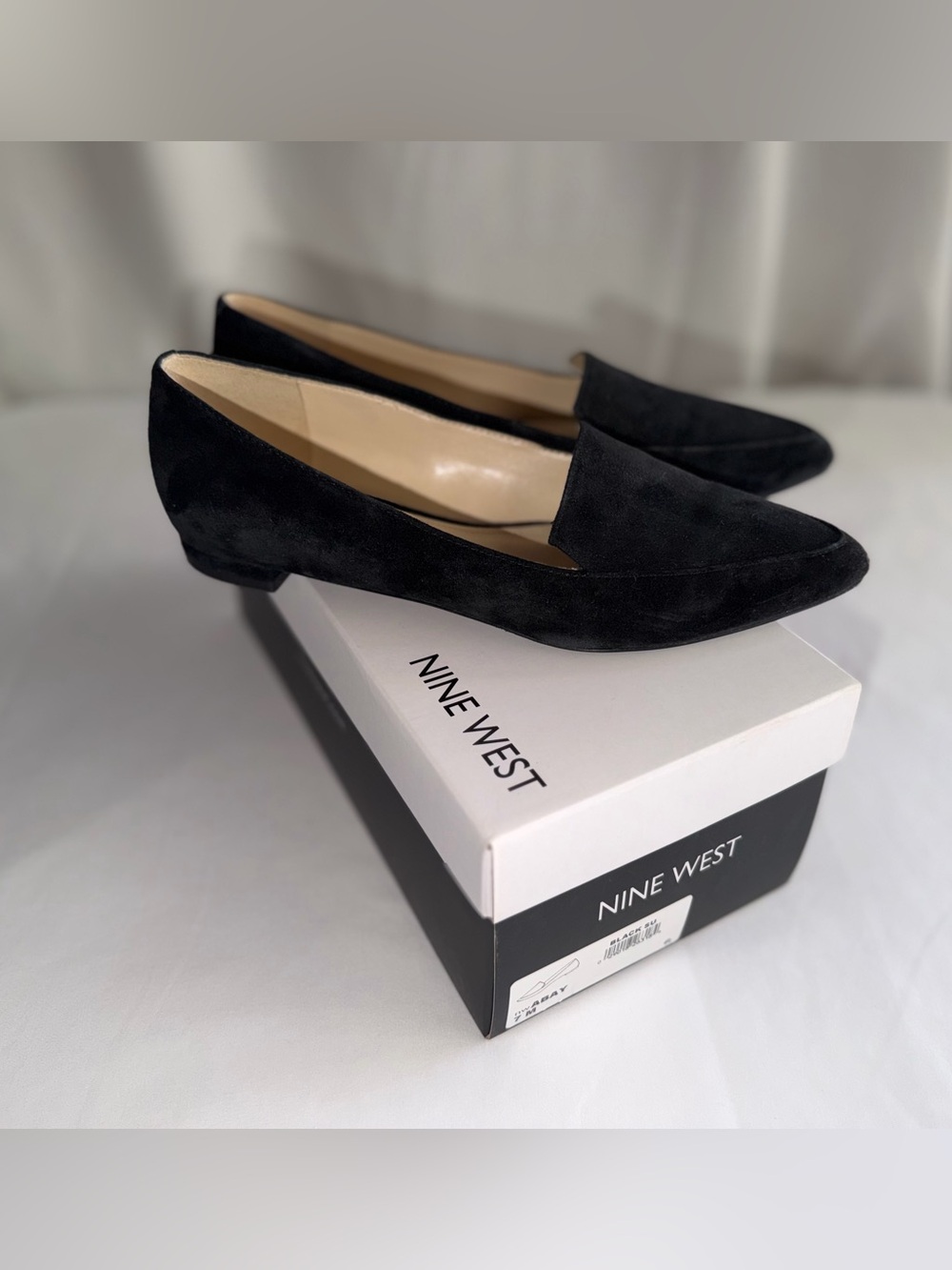 Nine West Black Suede Slip-On Loafers